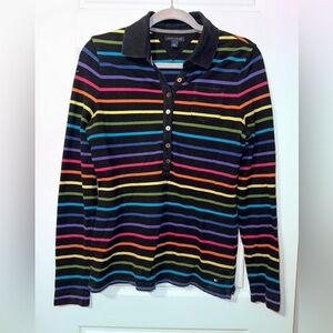 Tommy Hilfiger Kids Striped Polo Shirt - Black with Multicolor Stripes